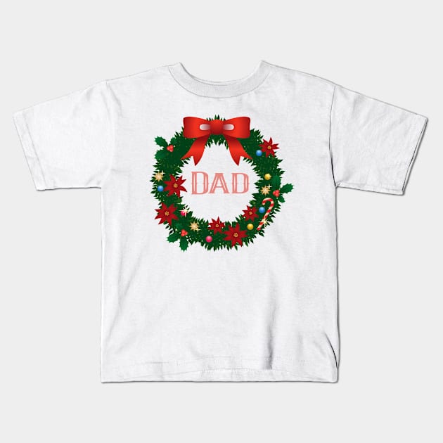 Christmas Decoration Wreath Design For Family Kids T-Shirt by familycuteycom